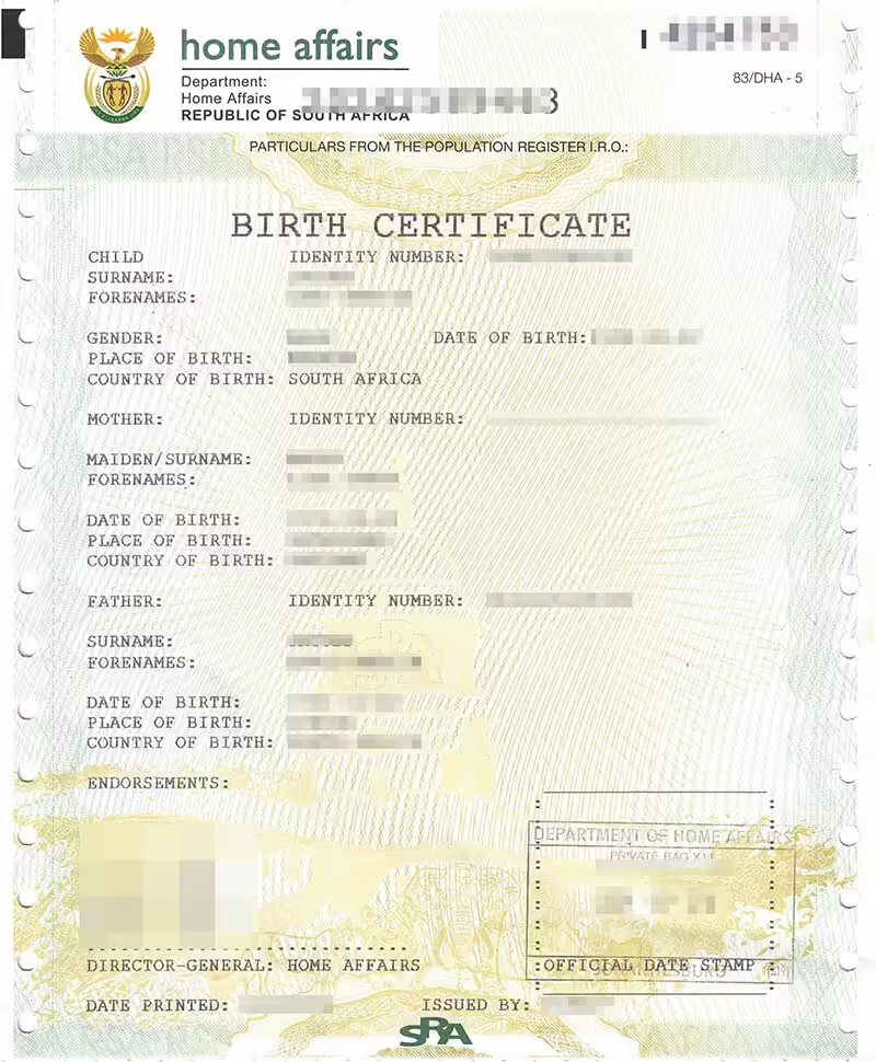 Unabridged Birth Certificate 6 DHA Unabridged Birth Certificate